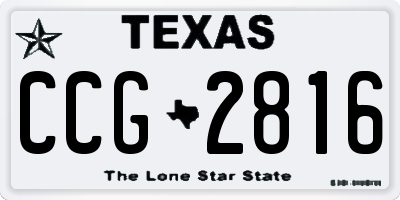 TX license plate CCG2816
