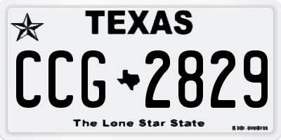 TX license plate CCG2829