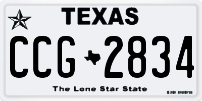 TX license plate CCG2834