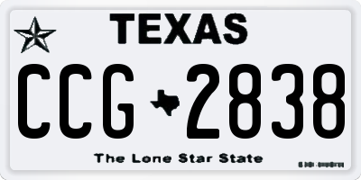 TX license plate CCG2838