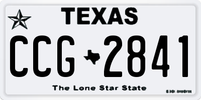 TX license plate CCG2841