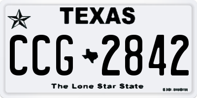 TX license plate CCG2842
