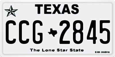 TX license plate CCG2845