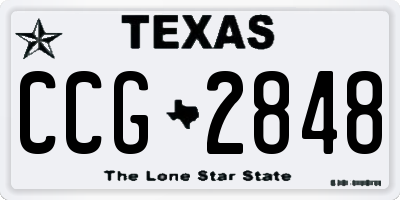 TX license plate CCG2848