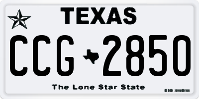 TX license plate CCG2850