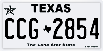 TX license plate CCG2854