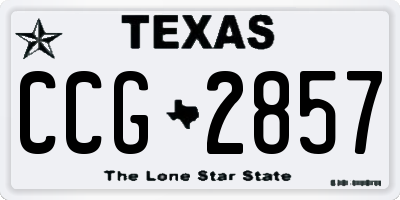 TX license plate CCG2857