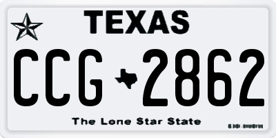 TX license plate CCG2862