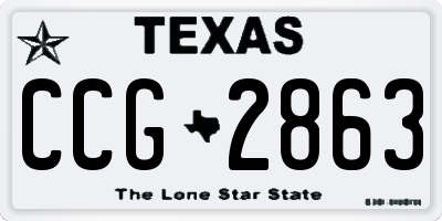 TX license plate CCG2863