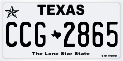 TX license plate CCG2865