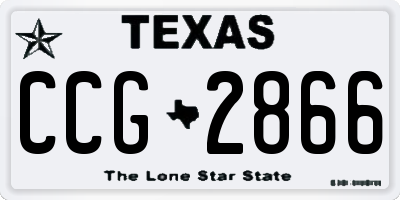 TX license plate CCG2866