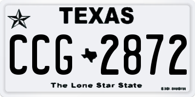 TX license plate CCG2872