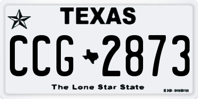 TX license plate CCG2873