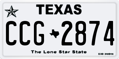 TX license plate CCG2874