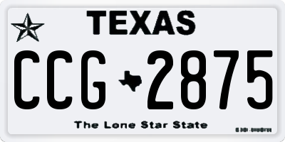 TX license plate CCG2875