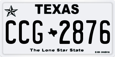 TX license plate CCG2876