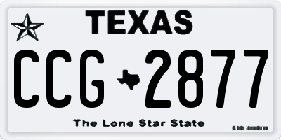 TX license plate CCG2877