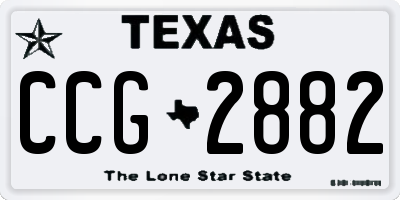 TX license plate CCG2882