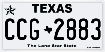 TX license plate CCG2883