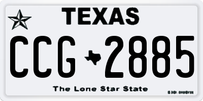 TX license plate CCG2885