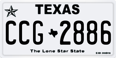 TX license plate CCG2886