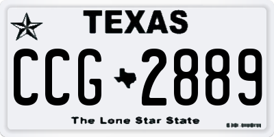 TX license plate CCG2889