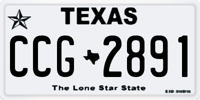 TX license plate CCG2891