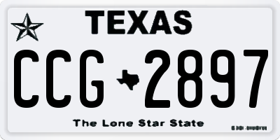 TX license plate CCG2897