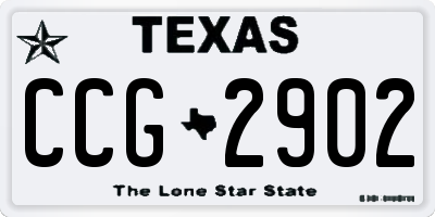 TX license plate CCG2902