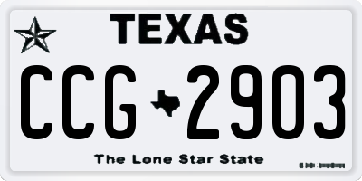 TX license plate CCG2903