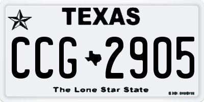 TX license plate CCG2905
