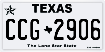TX license plate CCG2906
