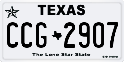 TX license plate CCG2907