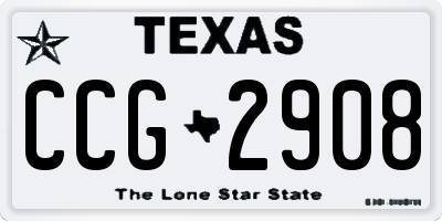 TX license plate CCG2908