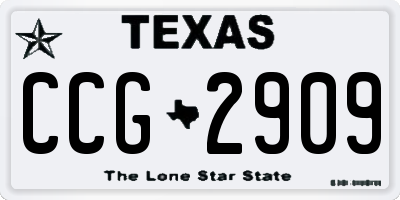 TX license plate CCG2909