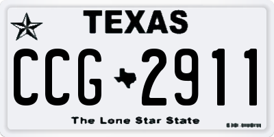 TX license plate CCG2911
