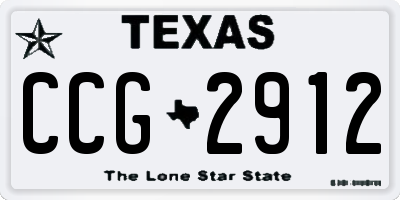 TX license plate CCG2912