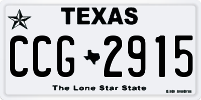 TX license plate CCG2915