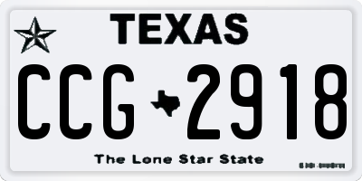 TX license plate CCG2918
