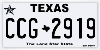 TX license plate CCG2919