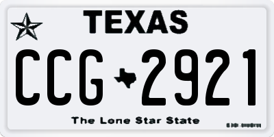 TX license plate CCG2921