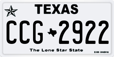 TX license plate CCG2922