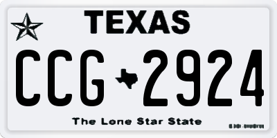 TX license plate CCG2924