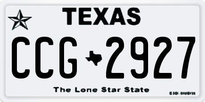 TX license plate CCG2927