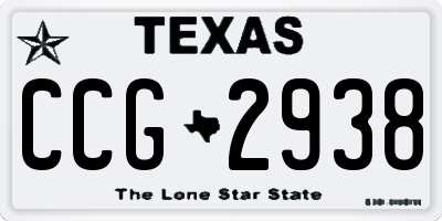 TX license plate CCG2938