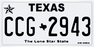 TX license plate CCG2943