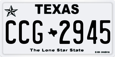 TX license plate CCG2945