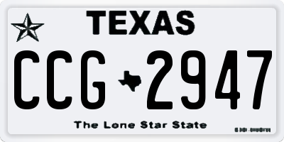 TX license plate CCG2947
