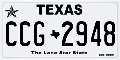 TX license plate CCG2948
