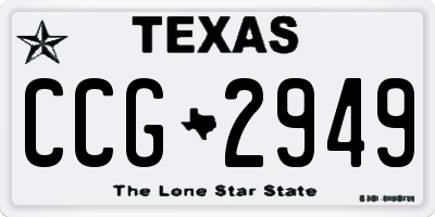 TX license plate CCG2949